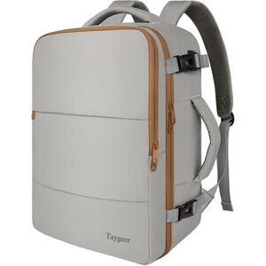 Taygeer Women's Brown Khaki Travel Backpack Carry On 15.6inch Laptop Backpack